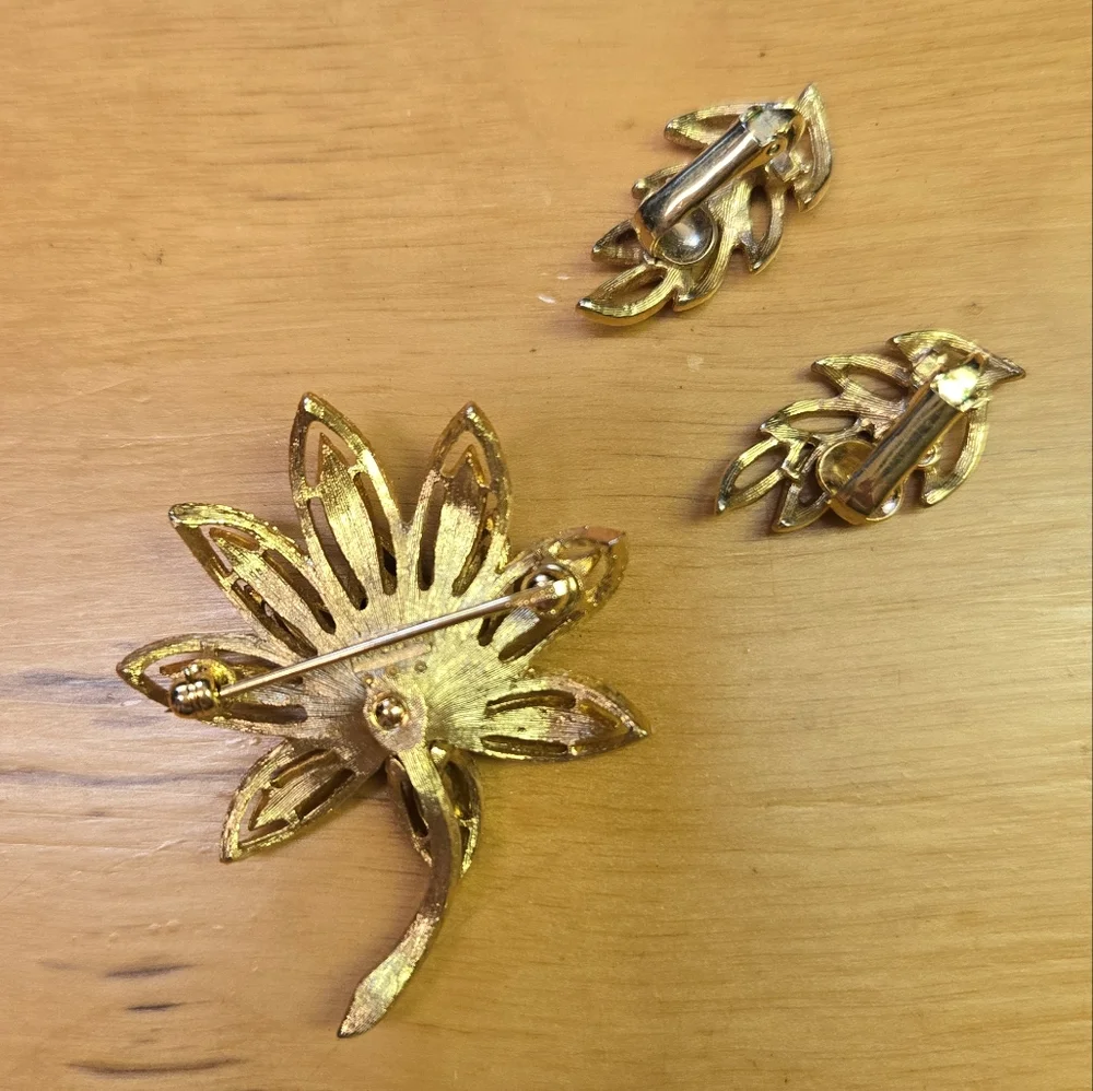 Avon Precious Pretenders 1971 vintage brooch with clip on earrings